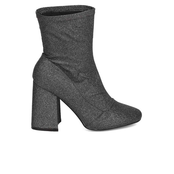 Cape Robbin Sam-2 Glitter Leatherette Block Heel Booties 9 metallic shimmer - Picture 8 of 11